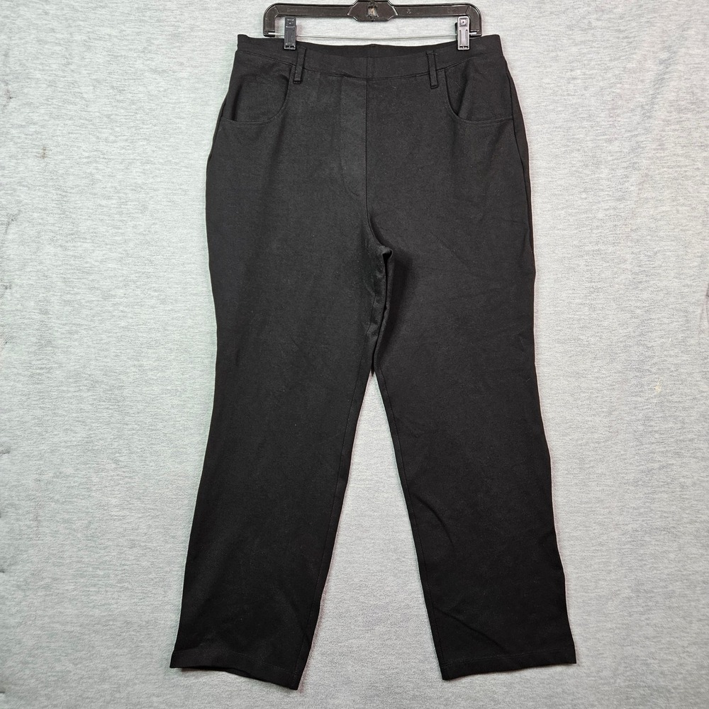 Quince Ultra-Stretch Ponte Straight Leg Pants Black XL High Rise Workwear